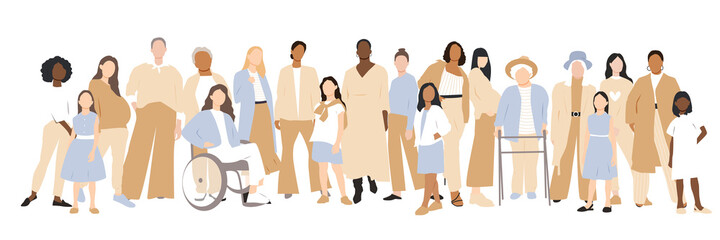 Obraz premium Women of different ages and ethnicities stand side by side.