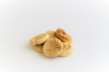 fig dried fruit on white background, isolate, minimalism