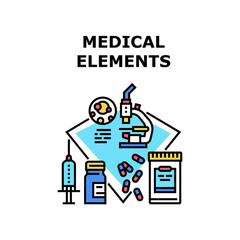 Medical elements background. medicine science. health design. abstract doctor. digital pharmacy vector concept color illustration