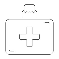 First aid kit icon, outline vector sign, linear style pictogram isolated on white background