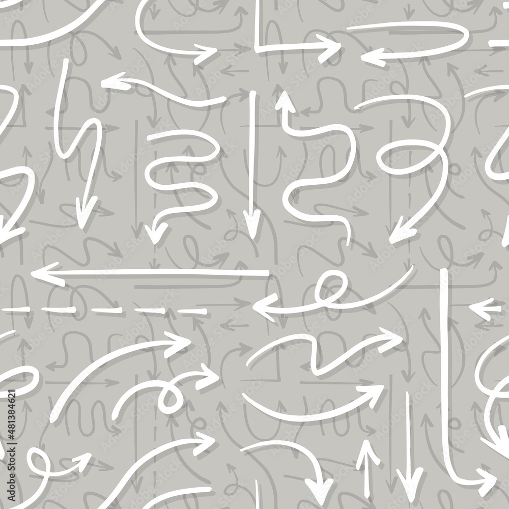 Aufkleber hand drawn arrow seamless pattern. bullet journal web visual note sketch elements on repeat pattern.