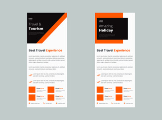 Obraz premium Roll up banner template graphic illustration design.