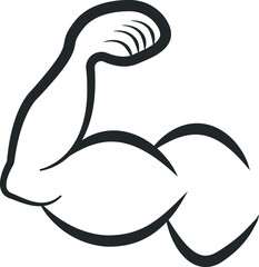 Obraz premium Arm power icon, power symbol, bodybuilder arm sign vector 