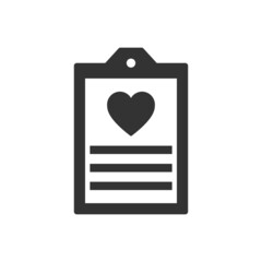 life report icon - love with clipboard icon