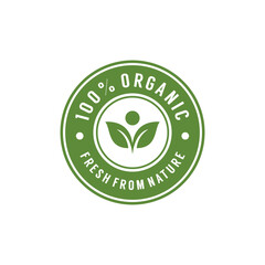 Organic Food Natural Label Sticker logo design