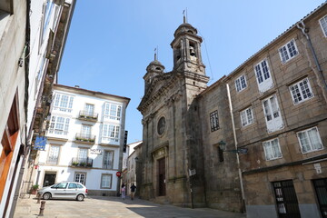 Fototapeta na wymiar Iglesia de San Miguel dos Agros, Santiago de Compostela, La Coruña, Galicia, España