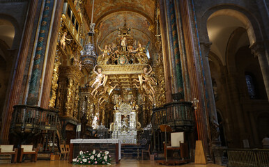 Fototapeta na wymiar Catedral de Santiago, Santiago de Compostela, La Coruña, Galicia, España
