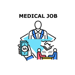 Medical job hospital. medical health. nurse job. medicine person. team staff. professional clinic vector concept color illustration