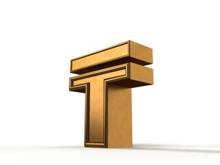 Giant Kazakhstan Currency Tenge 3D render