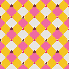 Seamless Pattern with Checkered Ornament. Vector Illustration.