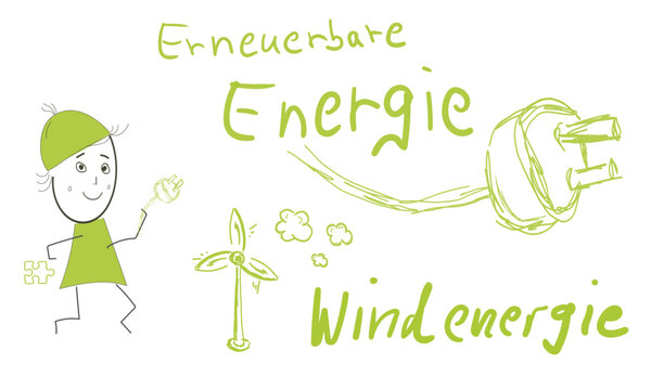 Infografik Windenergie Erneuerbare Energie Grün Wind Energie Windrad Wind