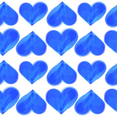 Fototapeta premium seamless pattern with blue hearts