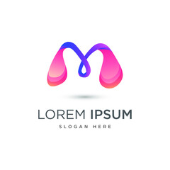 Awesome abstract m logo design. Font style, vector design template elements for your application or corporate identity.