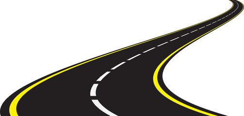 Silhouette of a curved road © orelphoto
