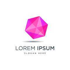 Awesome abstract Cube Polygon logo design. Font style, vector design template elements for your application or corporate identity.