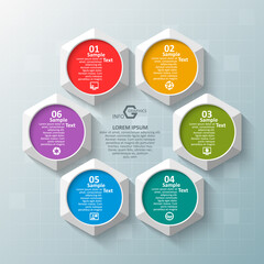 Abstract 3D Paper Infographics. Business template .Vector illustration