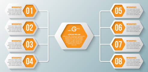 Abstract 3D Paper Infographics. Business template .Vector illustration