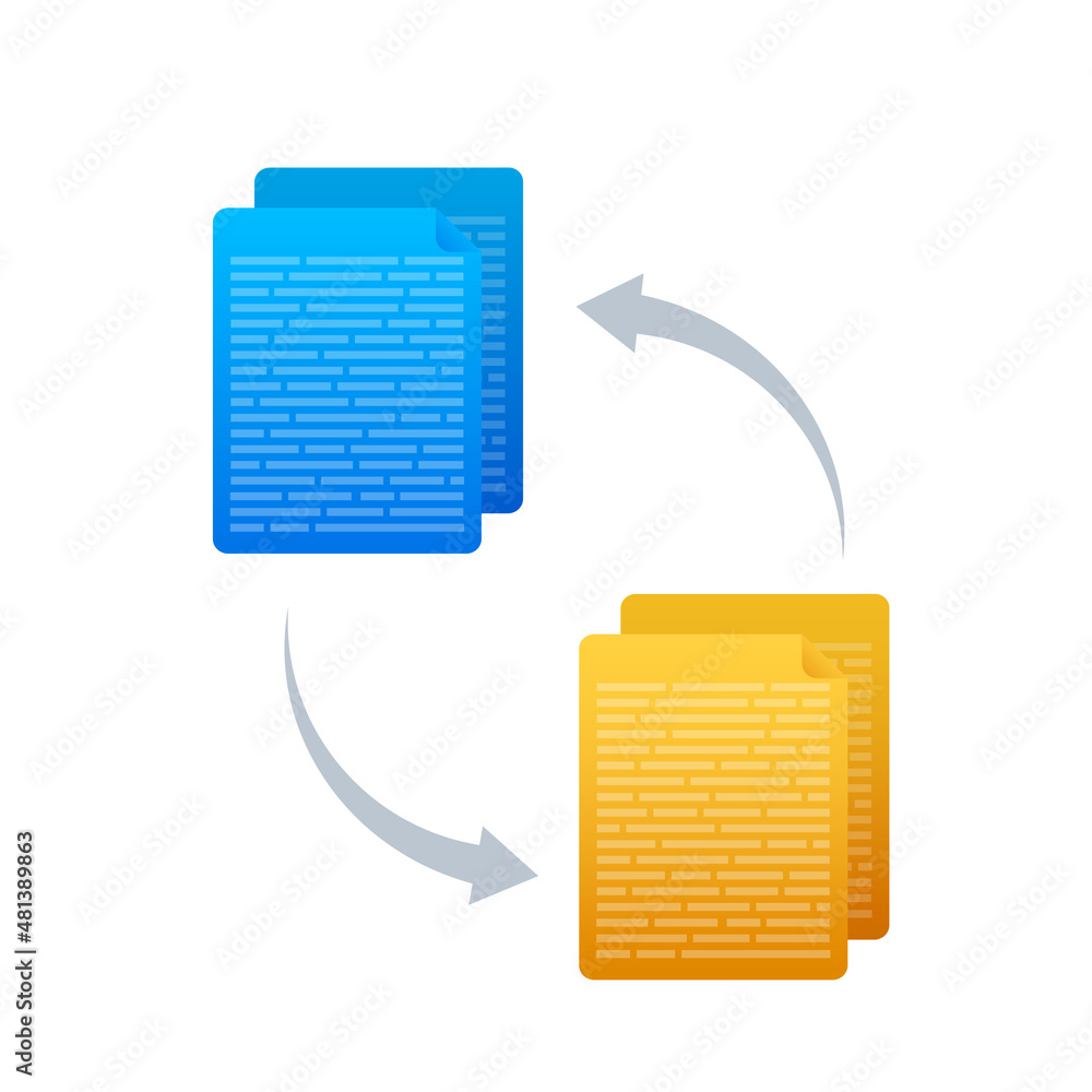 Aufkleber flat icon with file exchange. flat digital vector illustration. cloud storage icon. data storage.