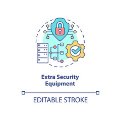 Extra security equipment concept icon. Sensitive information digital security abstract idea thin line illustration. Isolated outline drawing. Editable stroke. Roboto-Medium, Myriad Pro-Bold fonts used
