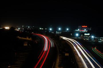 Fototapeta na wymiar night traffic at night