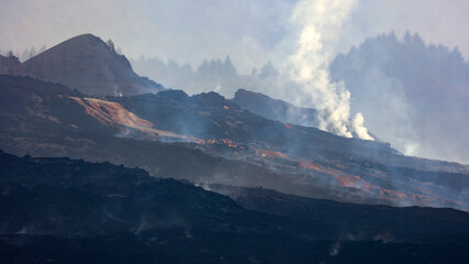 Coladas de lava del Volcán Cumbre VIeja, La Palma, Islas Canarias, España