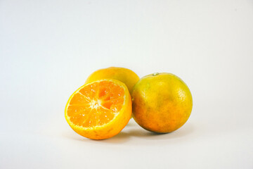 Thai fruit Sainampeung tangerine orange isolated on white background.