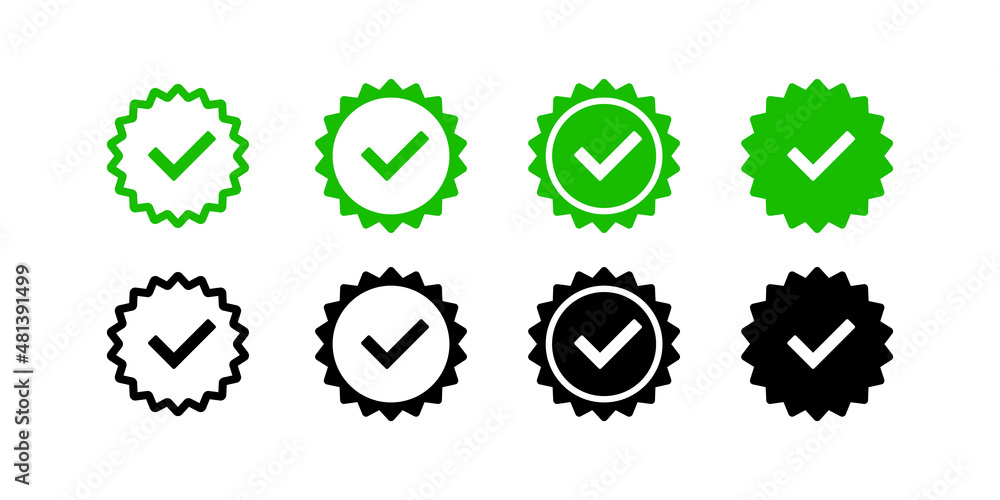 Poster checkmark icon set. accept and right symbol. vector eps 10. isolated on white background