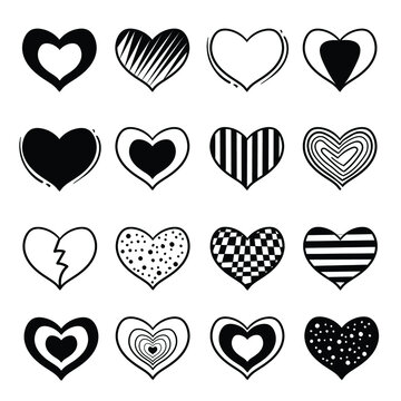 Doodle heart love with hand drawn style  Free Vector Image