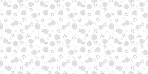 Botanical illustration background. Seamless pattern.Vector. 有機的なイラストパターン