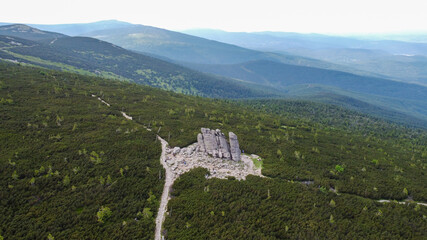 Drone shot in the Krkono&scaron;e Mountains 