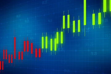 2d rendering Stock market online business concept. business Graph 