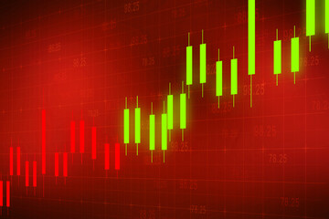 2d rendering Stock market online business concept. business Graph 