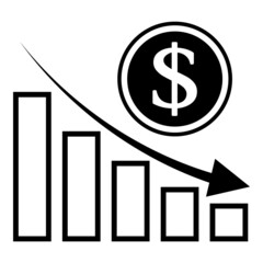 Dollar Flat Icon Isolated On White Background