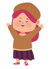 little girl celebrating