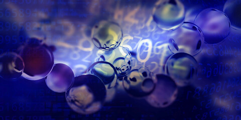 Molecule model. The concept of digital technology in the chemical industry.