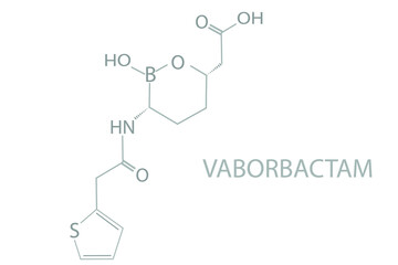 Obraz premium Vaborbactam molecular skeletal chemical formula. 