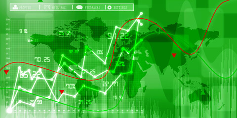 Fototapeta premium 2d rendering Stock market online business concept. business Graph 