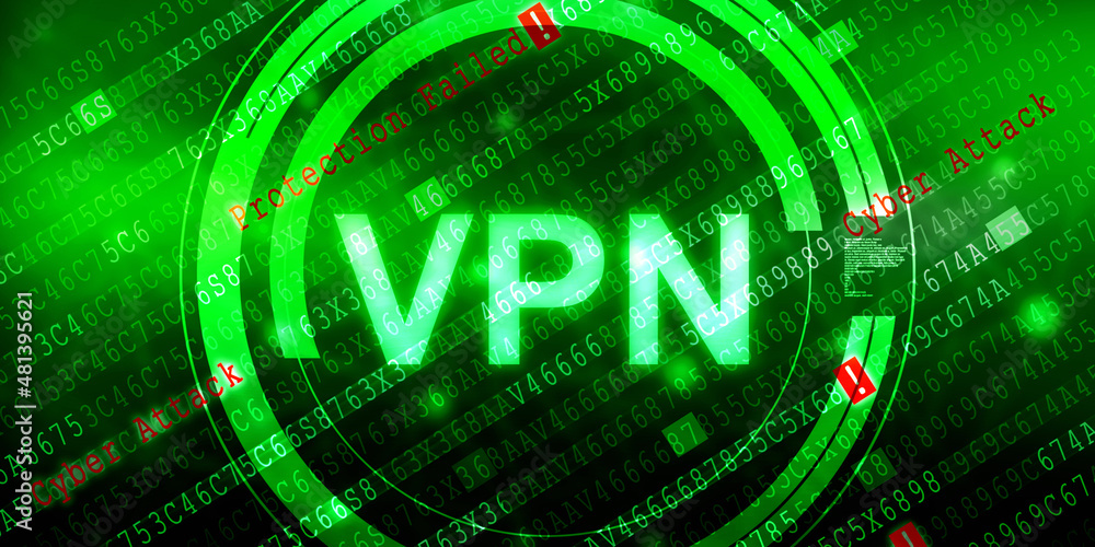 Poster 2d illustration vpn network security internet privacy encryption concept