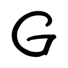 Hand drawing  Alphabet G icon.