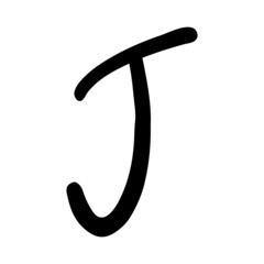 Hand drawing  Alphabet J icon.