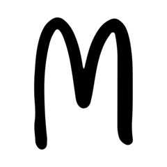 Hand drawing  Alphabet M icon.