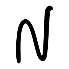 Hand drawing  Alphabet N icon.
