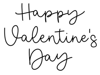 Happy Valentine's Day monoline lettering
