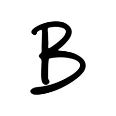 Hand drawing  Alphabet B icon.