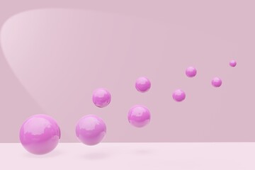 Pedestal display on pink background with box stand concept. Podium for brand promotion product, 3d digital render realisti