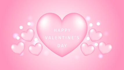 Obraz na płótnie Canvas Pink Valentine's day greeting card. Pink hearts on pink background