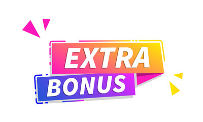 Vector Illustration Red Extra Bonus Speech Bubble.