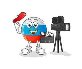 russia flag director mascot. cartoon vector