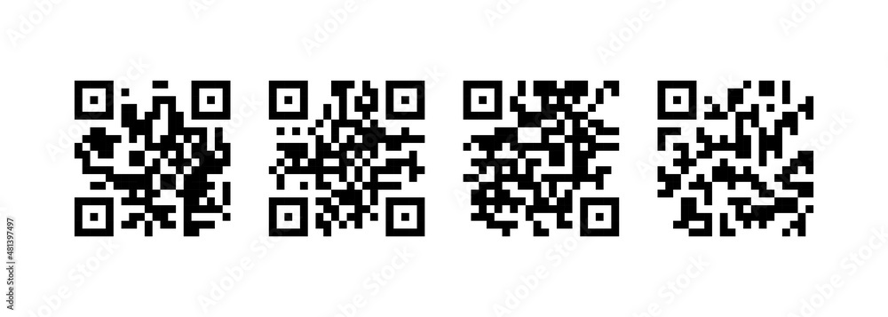 Poster qr code icon set. barcode and qr code for mobile contactless payment. shopping online. vector eps 10