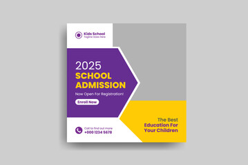 School admission social media post template